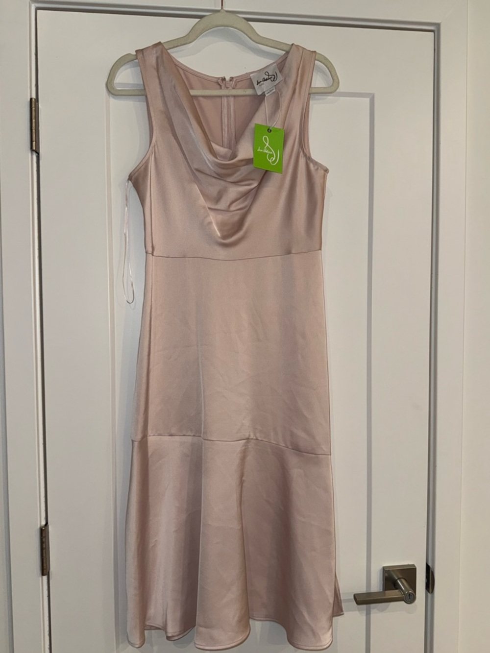 NWT Sam Edelman Blush Satin Cowl-Neck Dress Size 4
